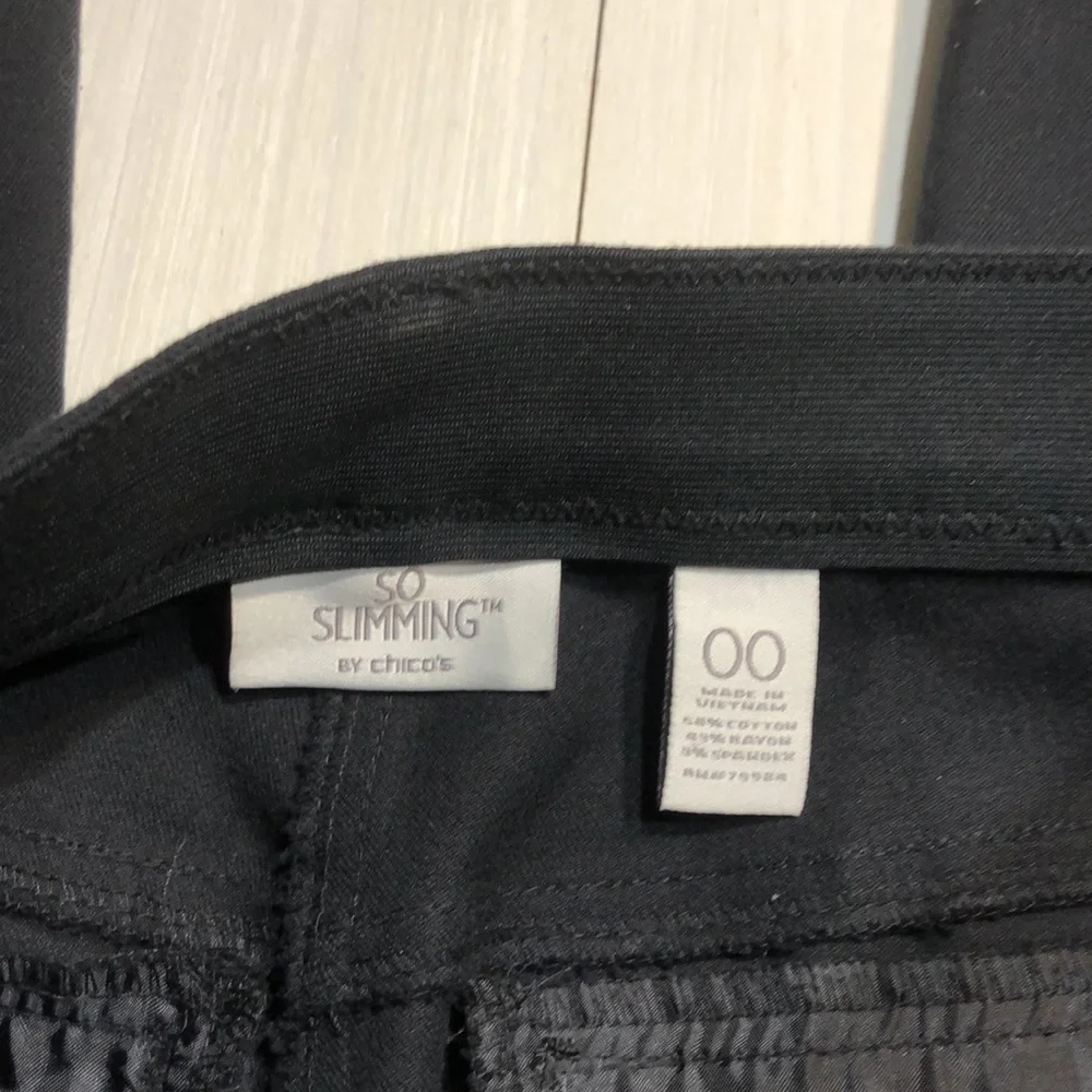 Chico’s So Slimming Stretchy Slim Straight Black Pants - Picture 6 of 8